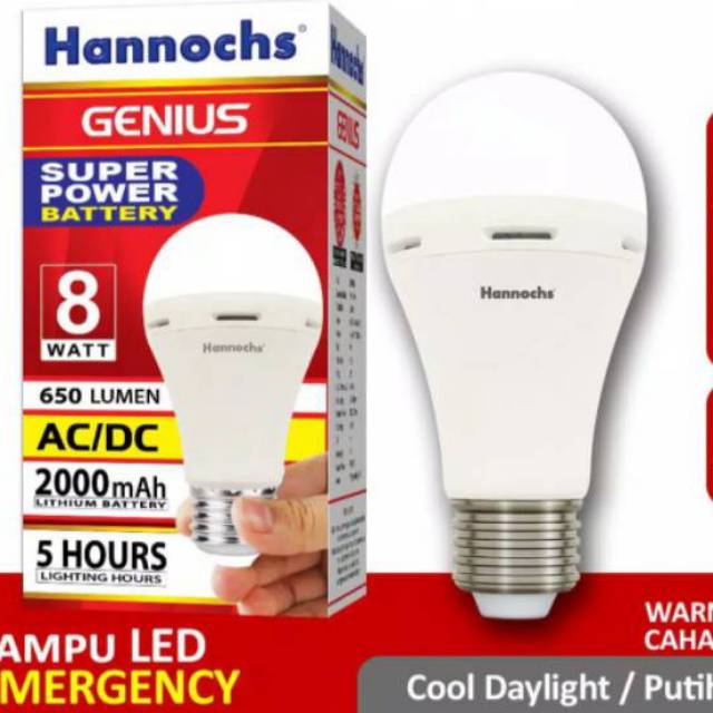 Hannochs Lampu Emergency Led Genius 6w/8w/10w/12w/15w