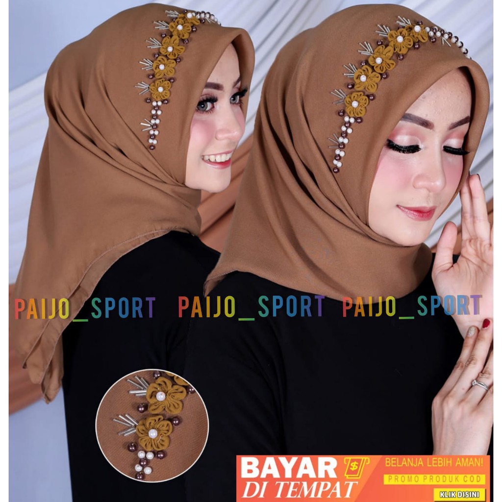 SEGI EMPAT PAYET BANDO BUNGA /HIJAB SEGI EMPAT PAYET BANDO BELLA SQURE  / HIJAB BANDO