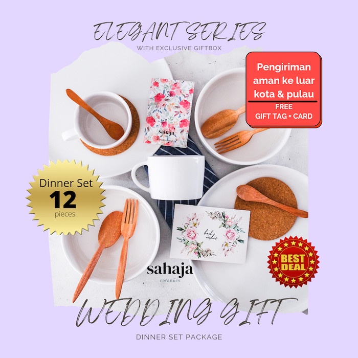 Wedding Gift Kado Pernikahan Hampers Piring Keramik Dinner Set Premium