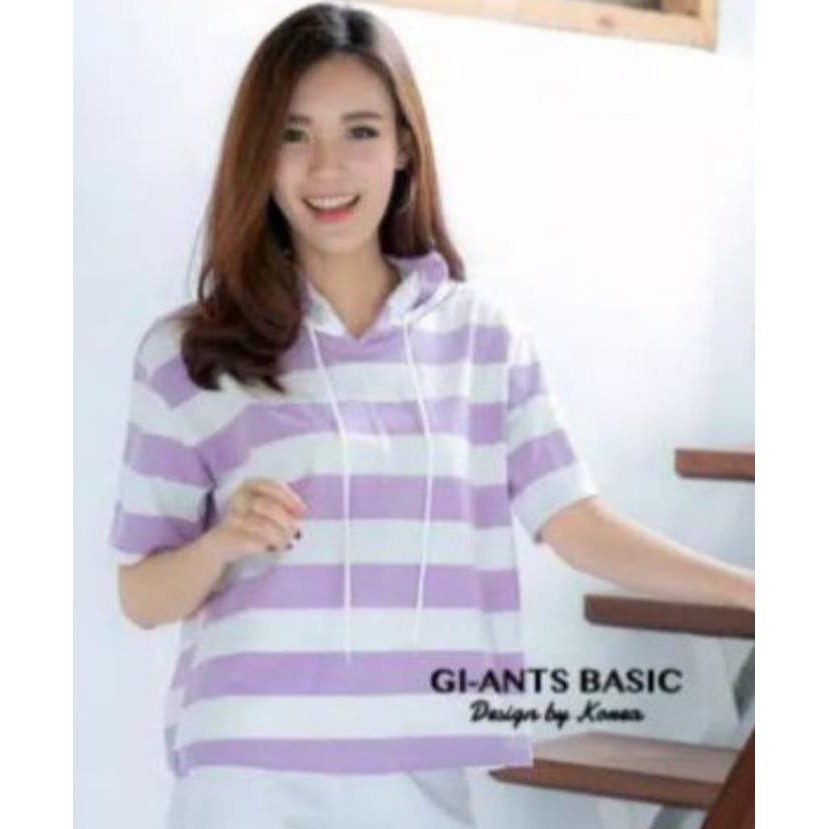 Produk Terbaru Kaus Wanita Stripe Hoodie Giants