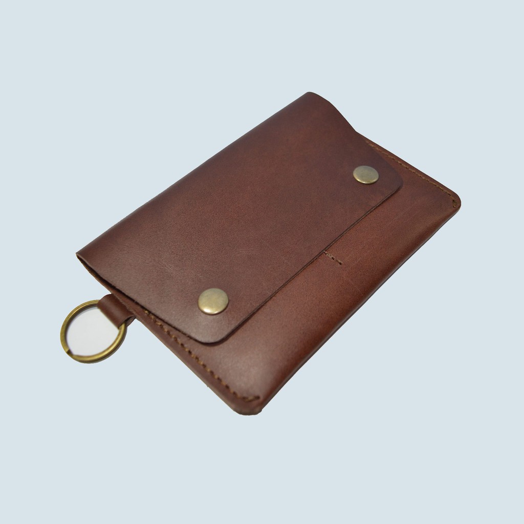 dompet passport - passport cover model gantung kulit sapi asli coklat