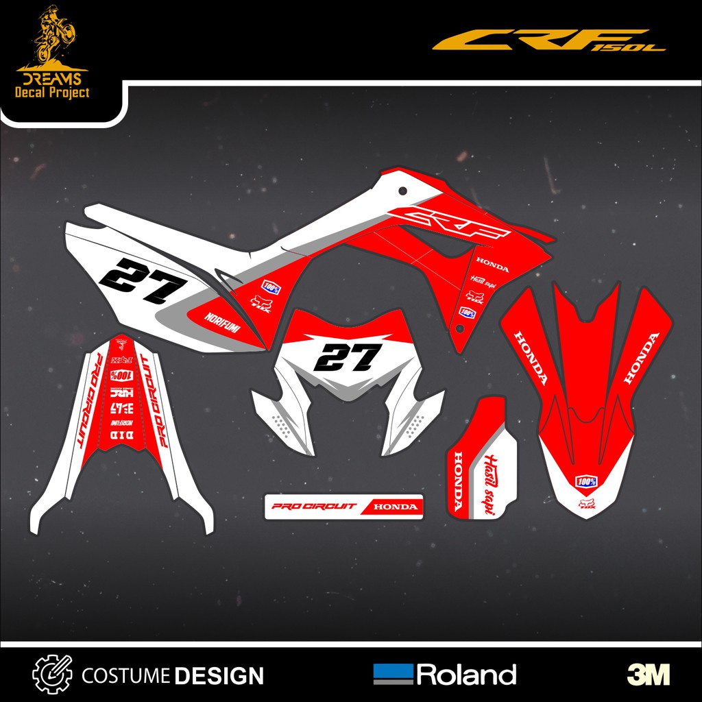 Decal Sticker CRF 150L New Red White