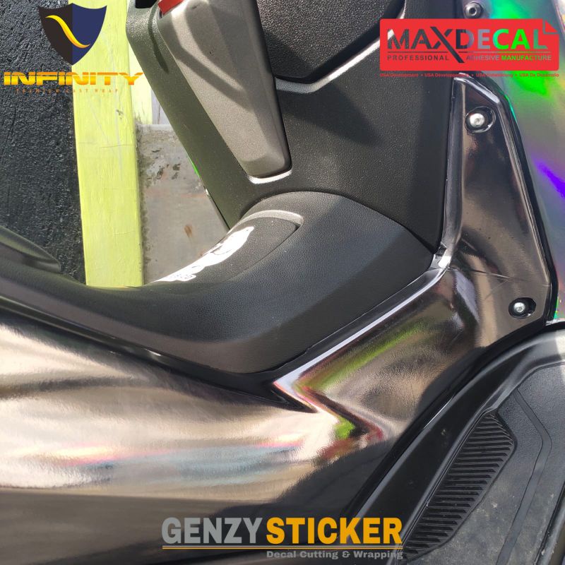 Stiker skotlet hitam chrome mirror sticker black chrome metalic super glossy