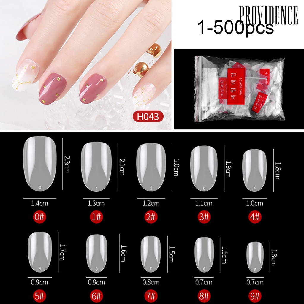 Providence 1 Bag False Nail Tips Easy to Fit Widely Applied Transparent Plastic Flake Nails Half Cover for DIY