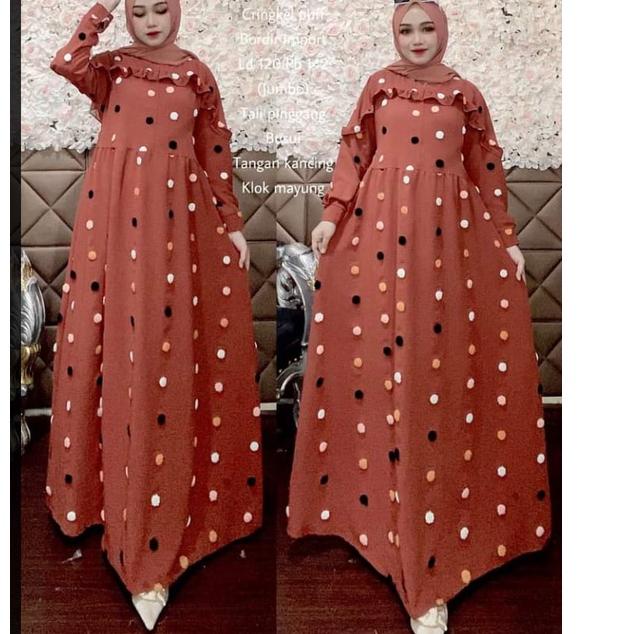 Bagus Banget.. GAMIS CRINKLE POMPOM REMPEL DADA