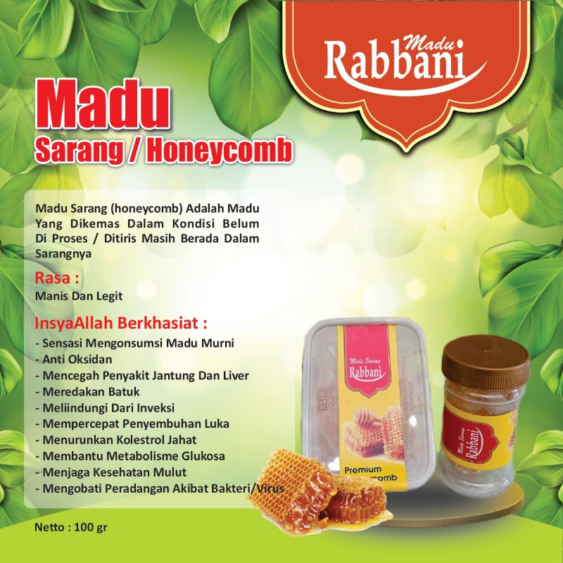 

Madu sarang/Honeycomb/250gr