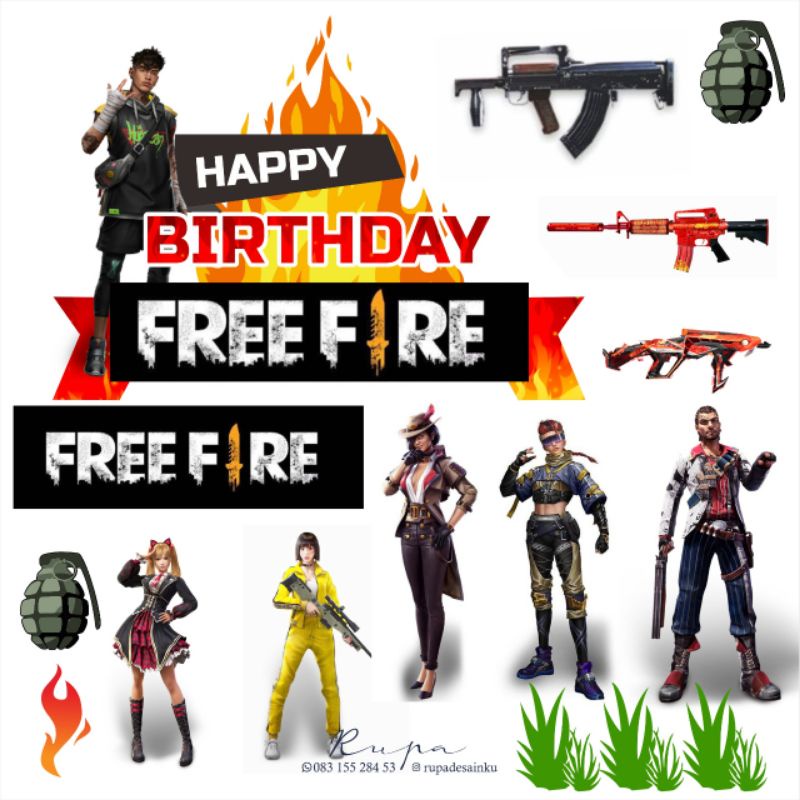 

TOPPER FREEFIRE KUE/CAKE BISA CUSTOM NAMA TEMA