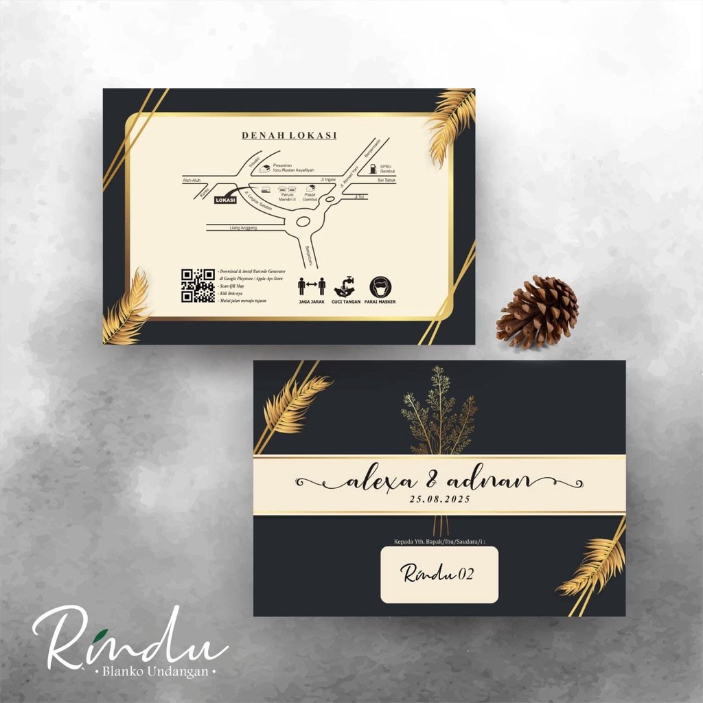 RINDU 02 / BLANGKO UNDANGAN RINDU 02 / UNDANGAN KOSONG / FREE FILE SETTING / UNDANGAN PERNIKAHAN / U