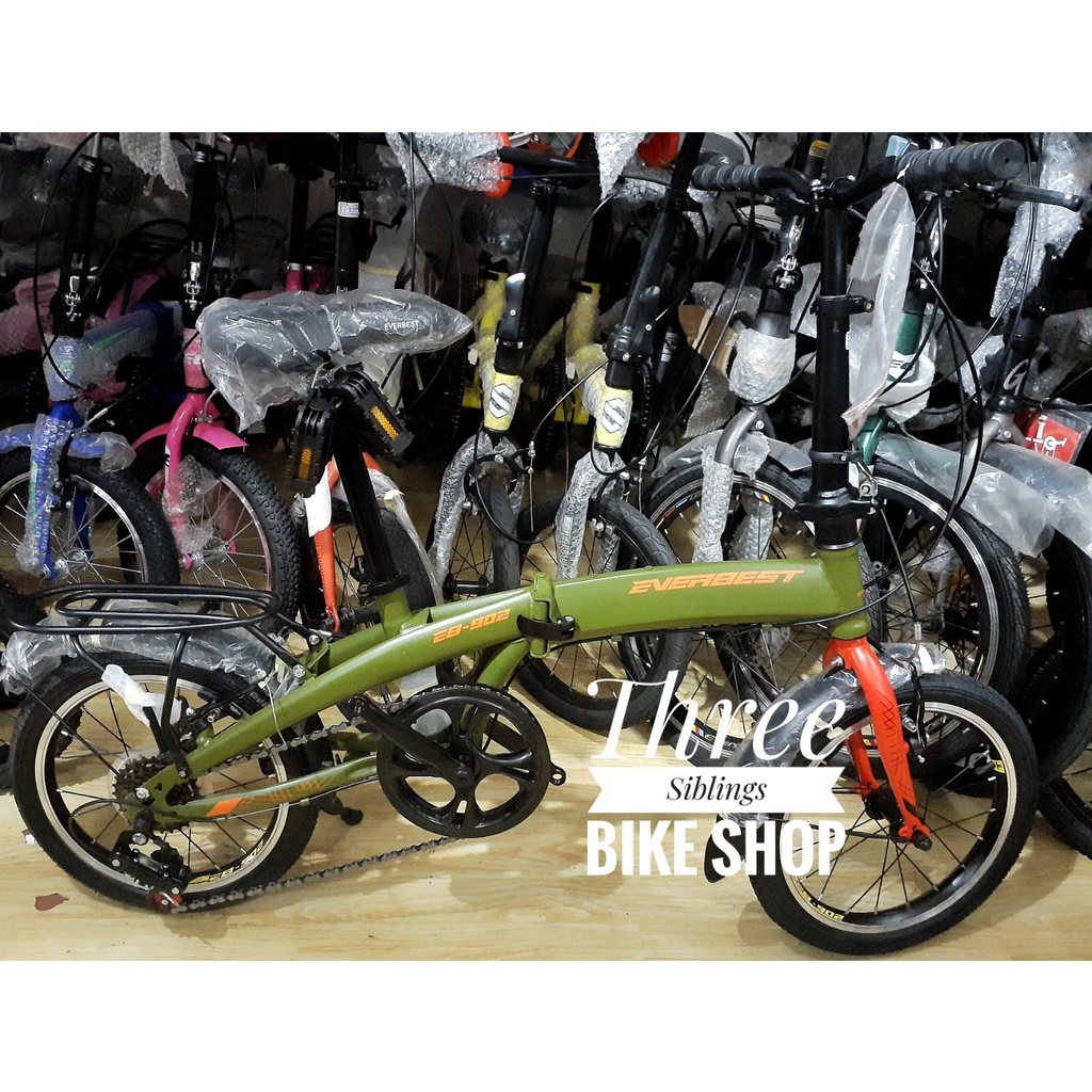 SEPEDA LIPAT EVERBEST by PACIFIC EB-902 16 INCH 7 SPEED WARNA GREEN ORANGE