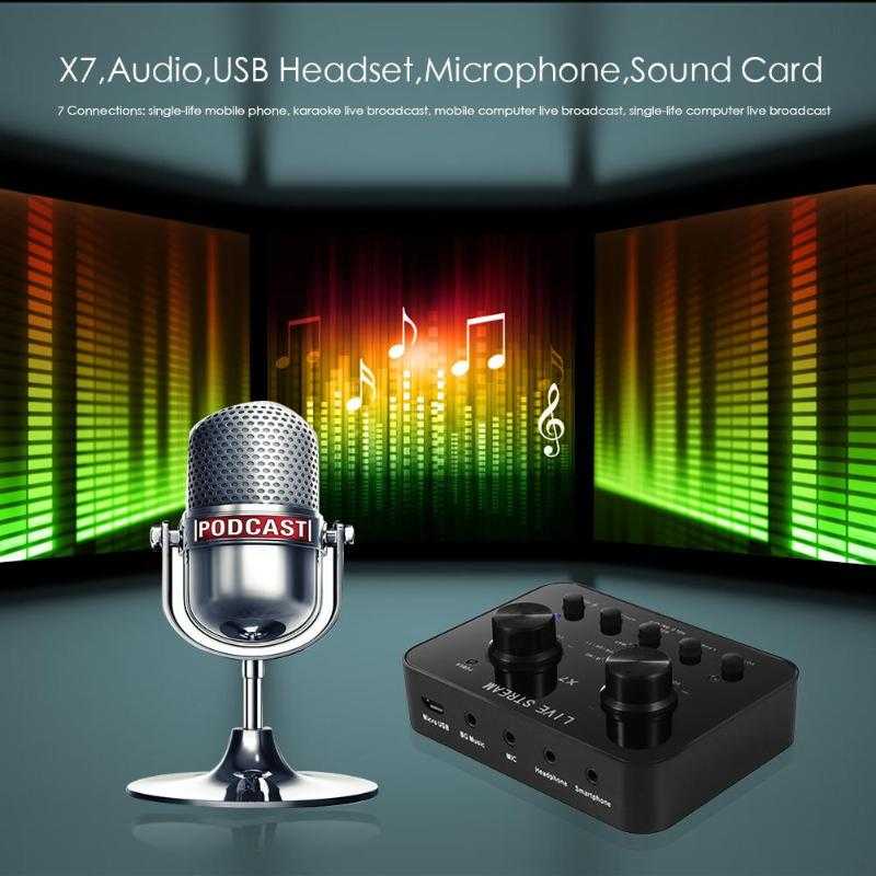 ALLOYSEED Audio USB External Soundcard Live Broadcast Microphone - X7 ( Al-Yusi )