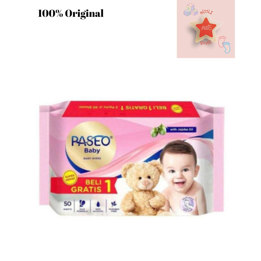 Paseo baby wipes 50 sheets