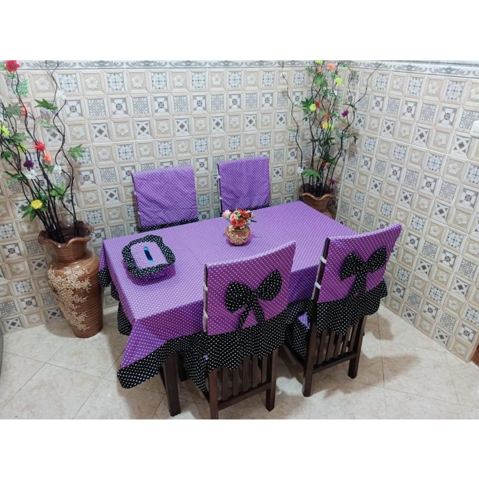 Taplak Meja Makan - Set Sarung Kursi Makan / Taplak Meja Makan / Tempat Tisu