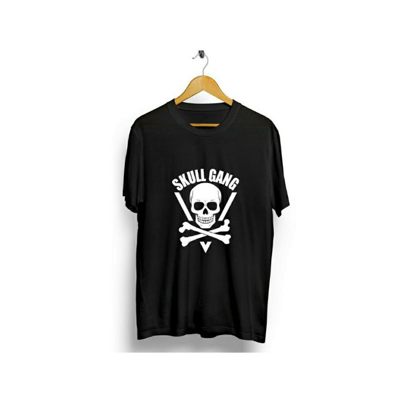 Fourfashion Kaos Pria Kaos Distro SKULL GANG Black CN771