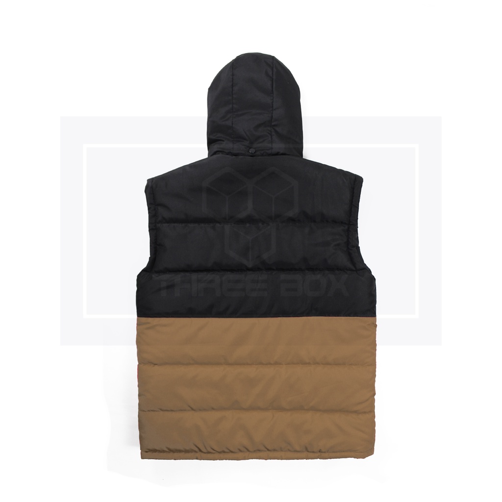 Vest Rompi Hoodie Motor Pria Wanita Parasut Keren Medium Jumbo Kombinasi Hitam Krem - TBX GN003
