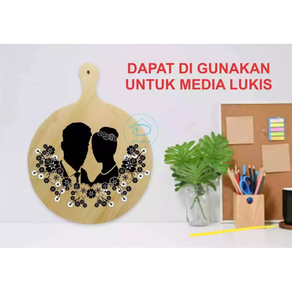 TALENAN KAYU BULAT BESAR Pinus Talenan Pizza Wooden Cutting Board GHM