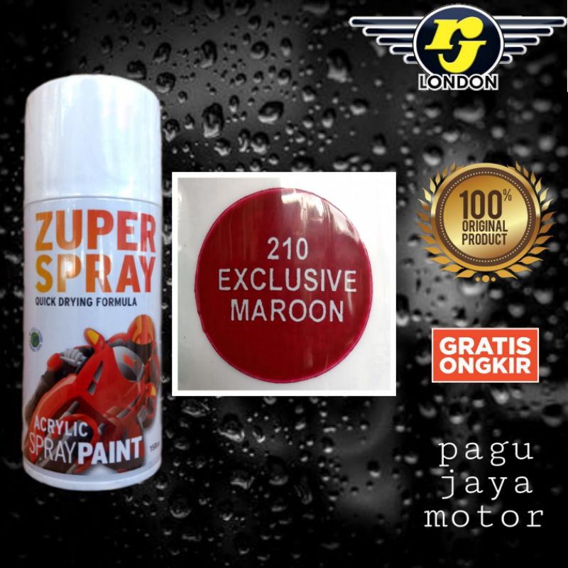 pilox pilok exclusive maroon 150cc zuper spray cat semprot spray paint untuk motor mobil sepeda velg helm besi kayu plastik