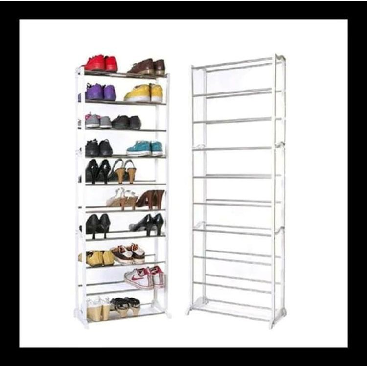 RAK SEPATU SUSUN / RAK SEPATU SUSUN 10 BAHAN BESI ORIGINAL - PUTIH KODE 377