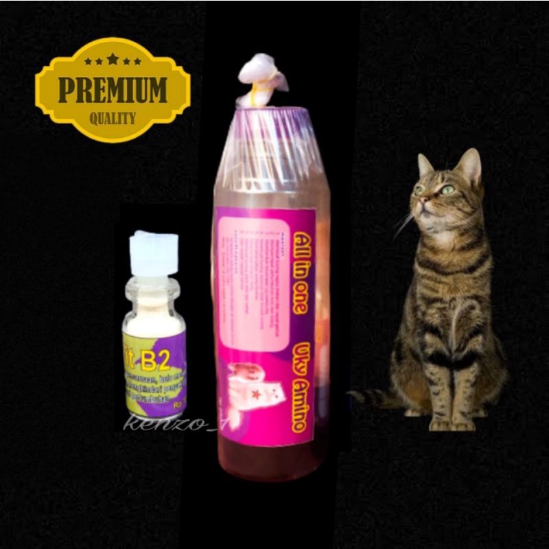 Paket Vitamin Kucing Amino 250 &amp; B2 BULU GEMBUL NAFSU MAKAN PENGGEMUK BADAN PELEBAT PEMANJANG  IMUN