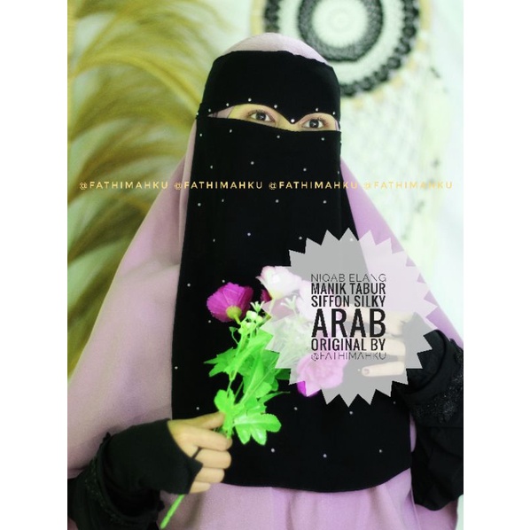 Niqab Elang Manik Tabur/Niqob eagle Siffon/Cadar Sifon Terbaru