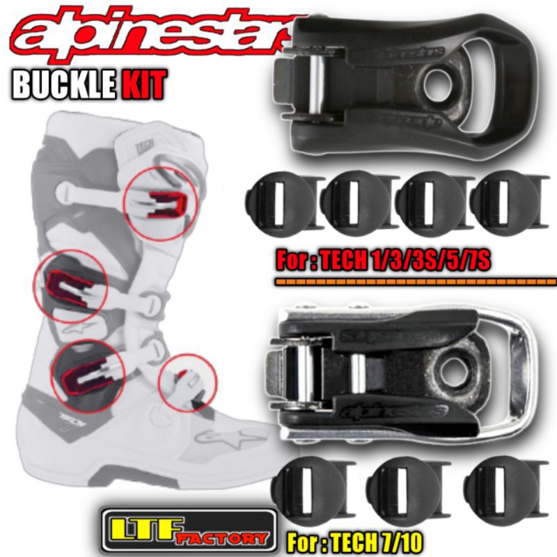 ALPINESTARS TECH 1/3/3S/5/7S - 7 10 BOOTS BUCKLE KIT STRAP LOCKER SET KEPALA PENGUNCI TALI SEPATU MO