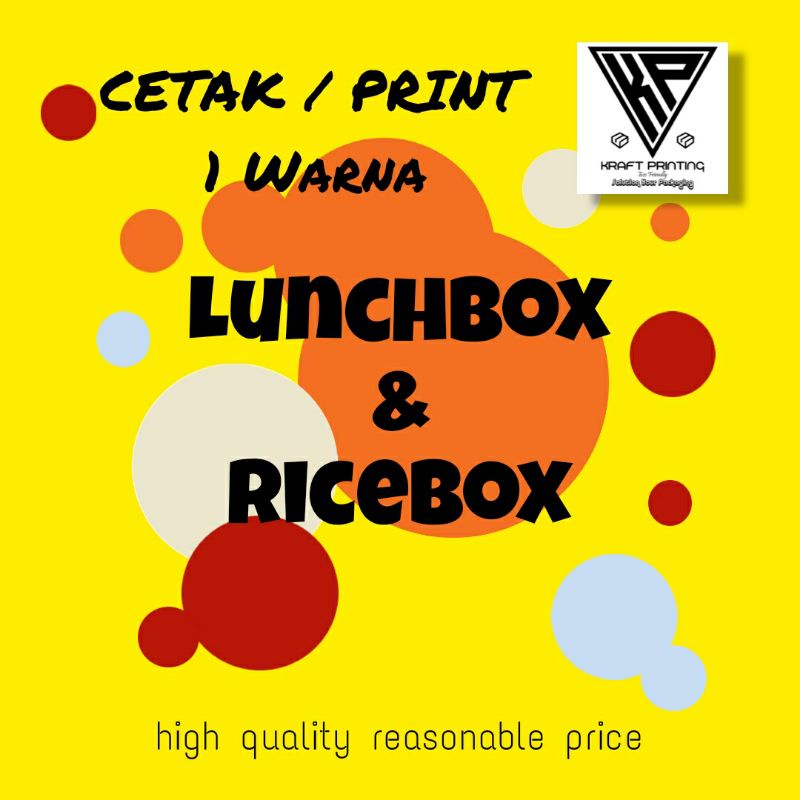 Order Print Cetak 1 Warna Lunch box Ricebox Foodpail Kotak Nasi