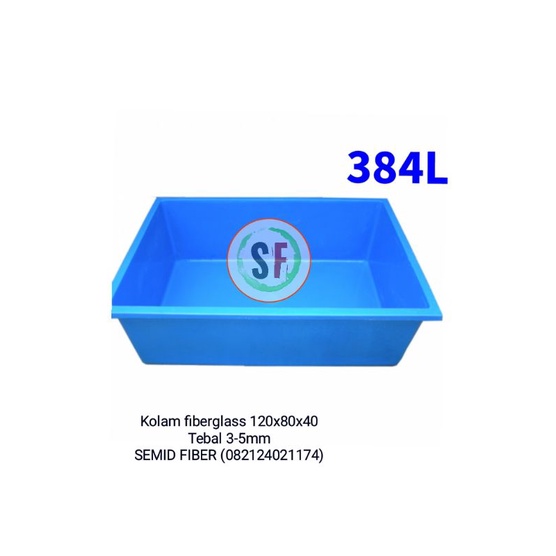 kolam fiber koi kotak ukuran 120x 80x40