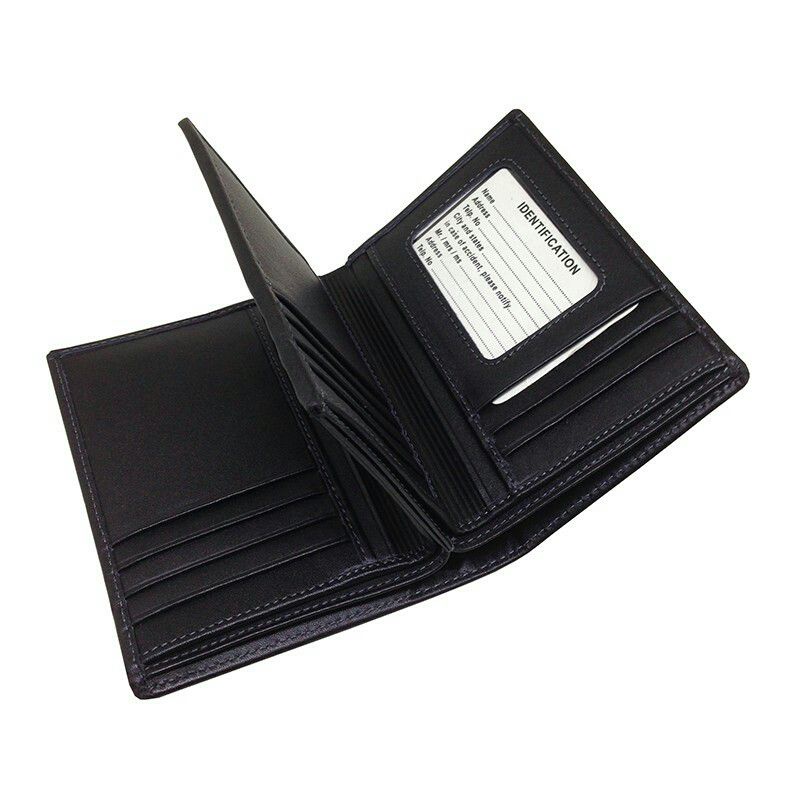 Dompet Kulit Asli Pria 3/4 3 Ruang Uang Kertas 15 Slot Kartu Dompet Cowok Lipat Kulit Asli