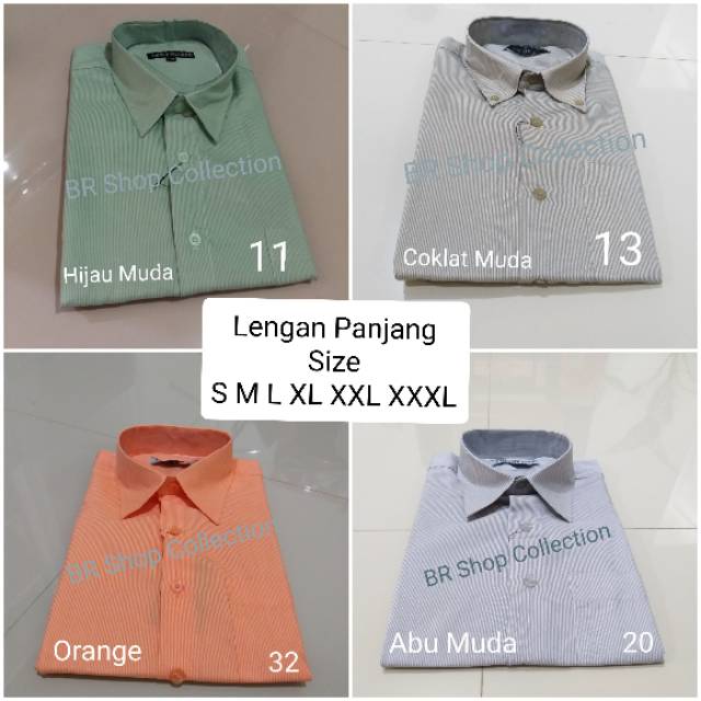 Kemeja Lengan Panjang polos garis halus S M L XL XXL XXXL / Kemeja Kerja / Kemeja Seragam polos