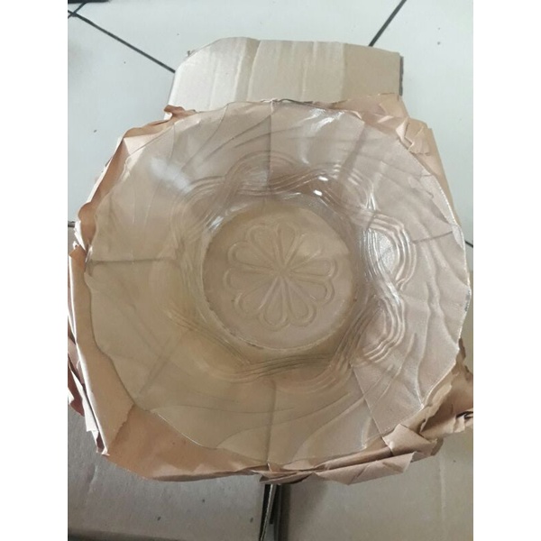 Piring kaca bening beling piring makan lusinan free bubble