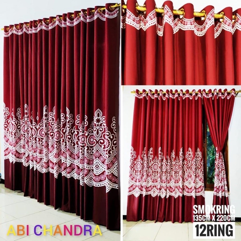 [ PINTU DAN JENDELA ] GORDEN SMOKRING MOTIF SULTAN ABI CHANDRA MERAH