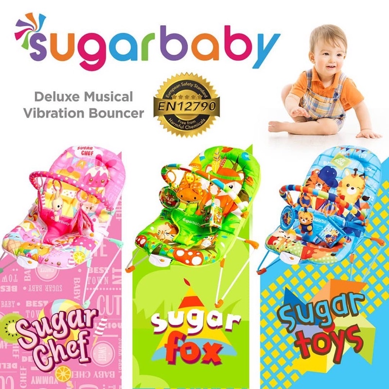 Castle - Sugar Baby Deluxe Musical Vibration Bouncer 1 Recline