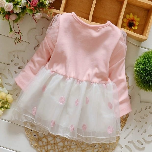 Promo !! Dress anak perempuan import / Dress ribbon satin waist Ukuran 1-3 Bulan / Dress anak trendy