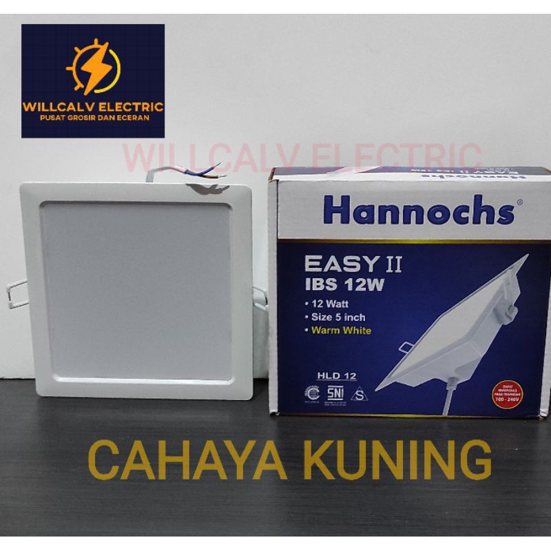 LAMPU DOWNLIGHT LED HANNOCHS EASY 2 KOTAK 12W 12WATT 12 W / LAMPU LED HANNOCHS EASY 2 KOTAK 12W 12 W