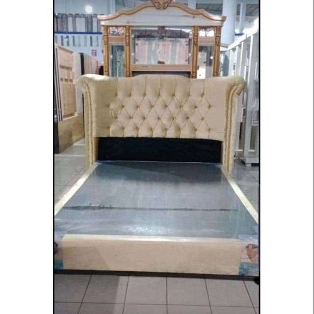 Divan + sandaran bludru uk 160x200cm