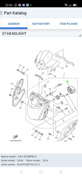 KARET TUTUP LAMPU DEPAN YAMAHA NEW SCORPIO Z 2010-2014