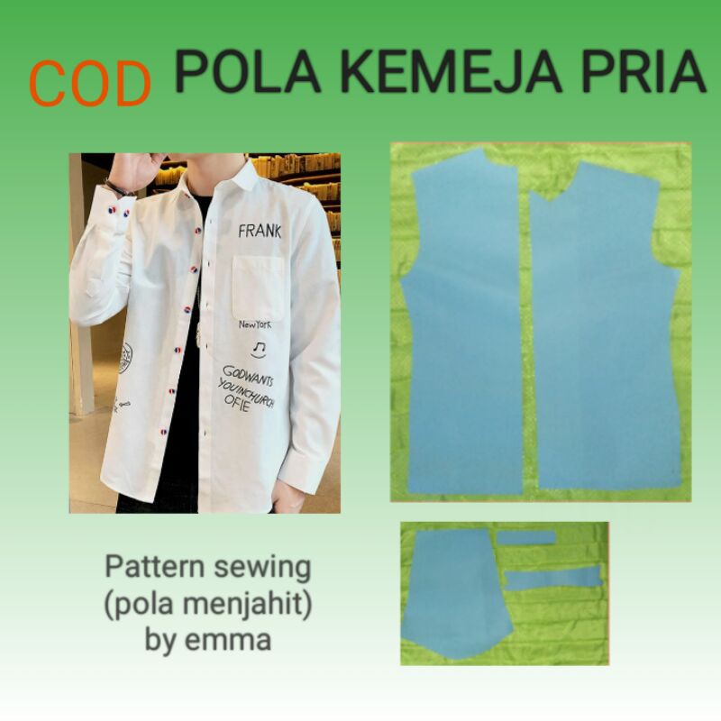 Pola Instan Kemeja Pria Lengan Panjang All Size Size S-4XL ( Rumah Pola Baju