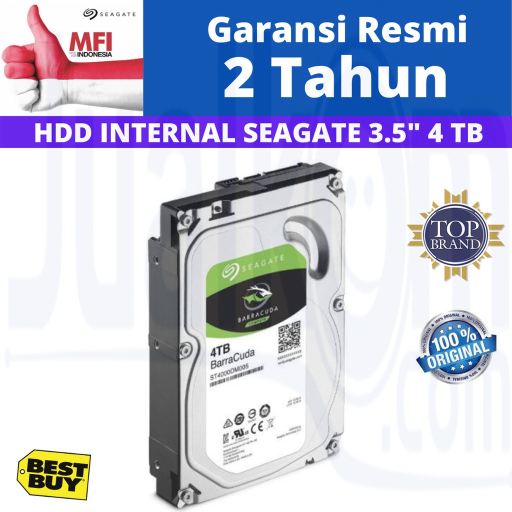 Seagate Barracuda 4TB Harddisk Internal PC 3.5&quot; SATA Resmi