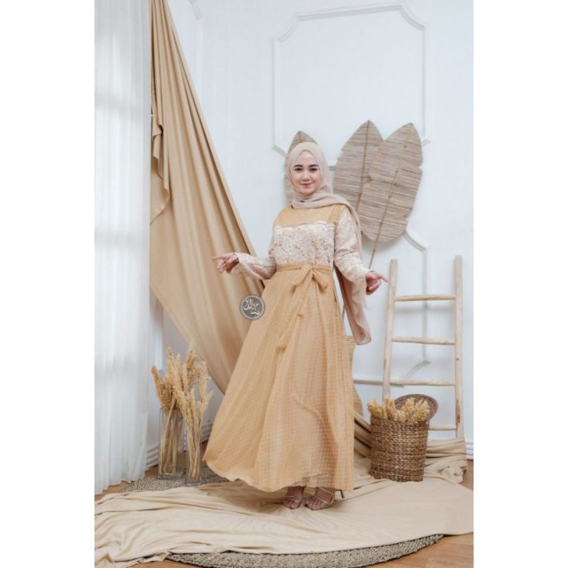 Gamis Wanita Tille Doot Brokat Gliter Baju Pesta Kondangan Wisuda Arisan Terbaru Murah Berkualitas