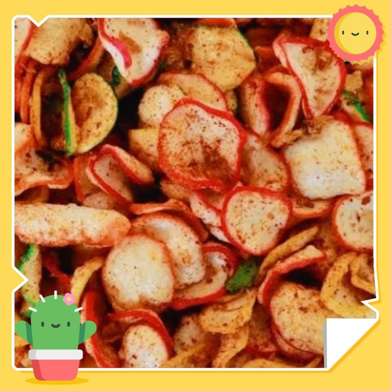 

kerupuk seblak kering pedas 500 gr keripik hot spicy