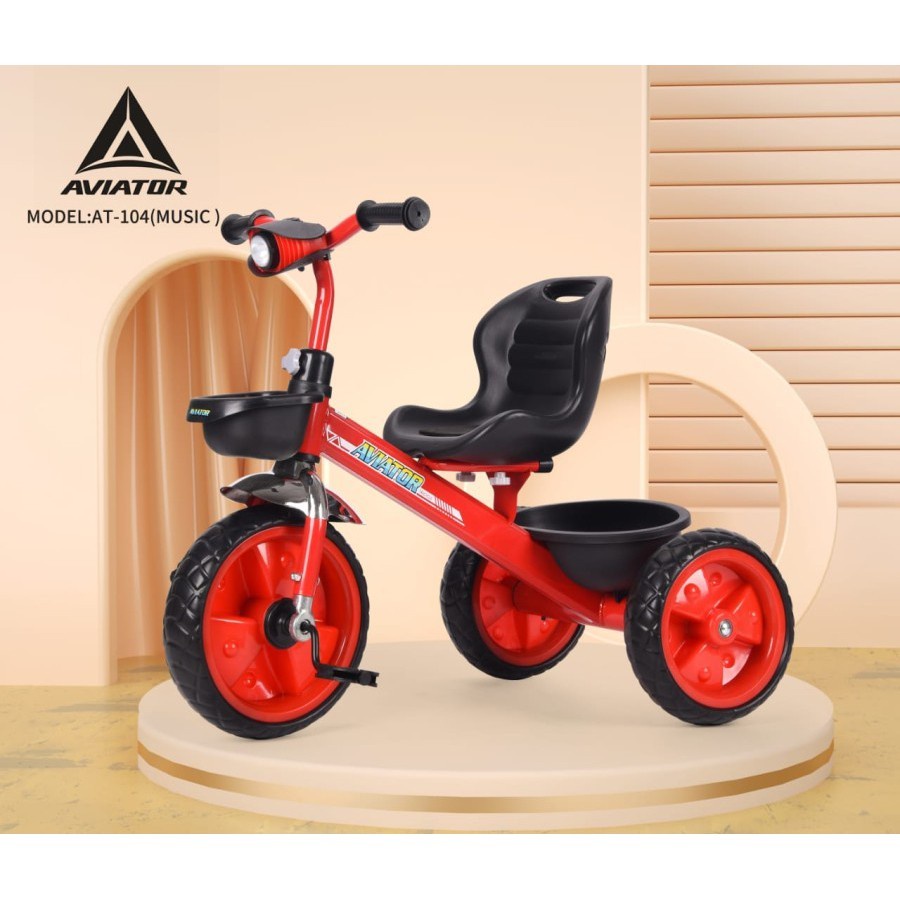 Sepeda Anak Bayi Balita Dorong Roda 3 Tricycle Aviator AT104 Headlight Music Ban Eva By Pacific-2
