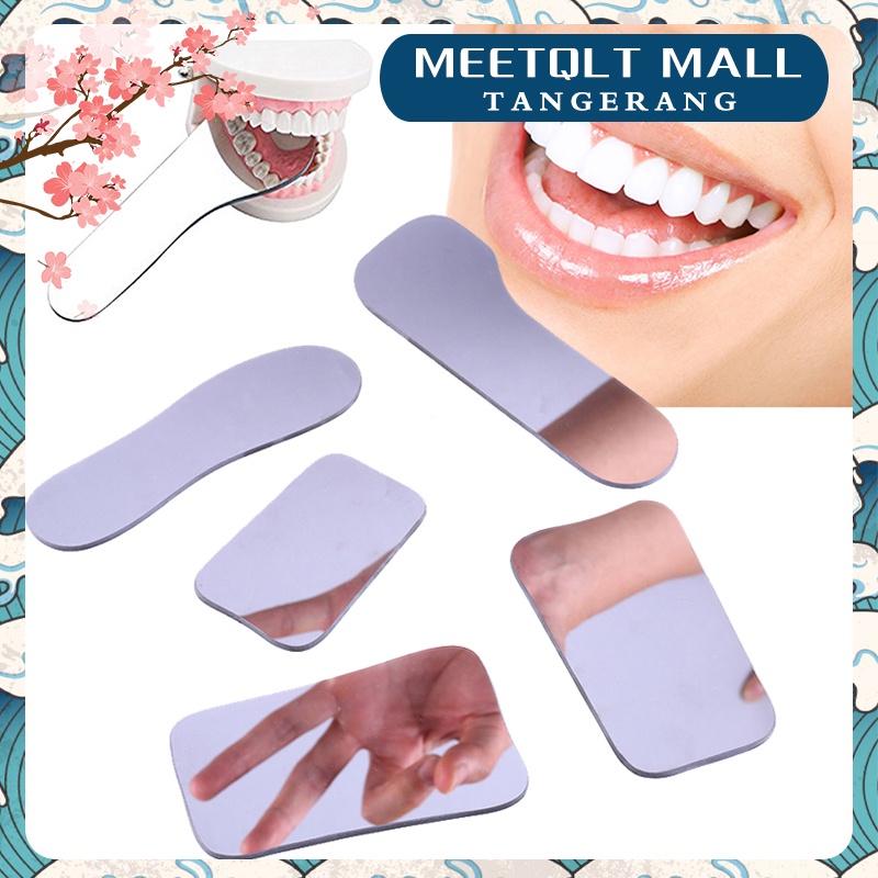 ★5pcs/set &amp; Tas pelindung★Cermin Kaca Dua Sisi Intraoral Dental/Cermin Reflektor Dental/Mirror Photography Gigi Reflect Dental