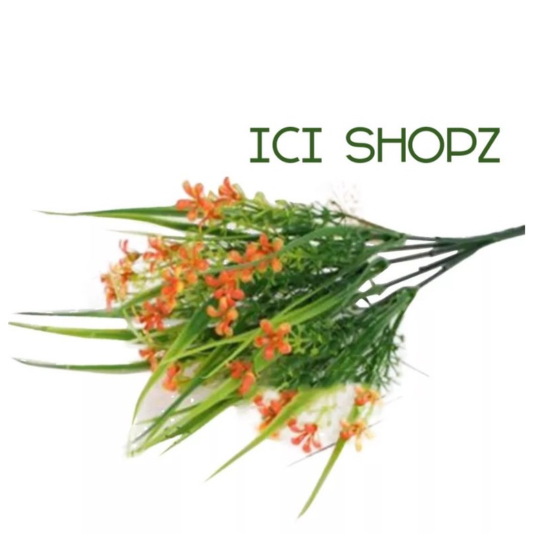 Bunga Gypsophila Melati Putih / Bunga Artificial 5 Cabang-ORANGE