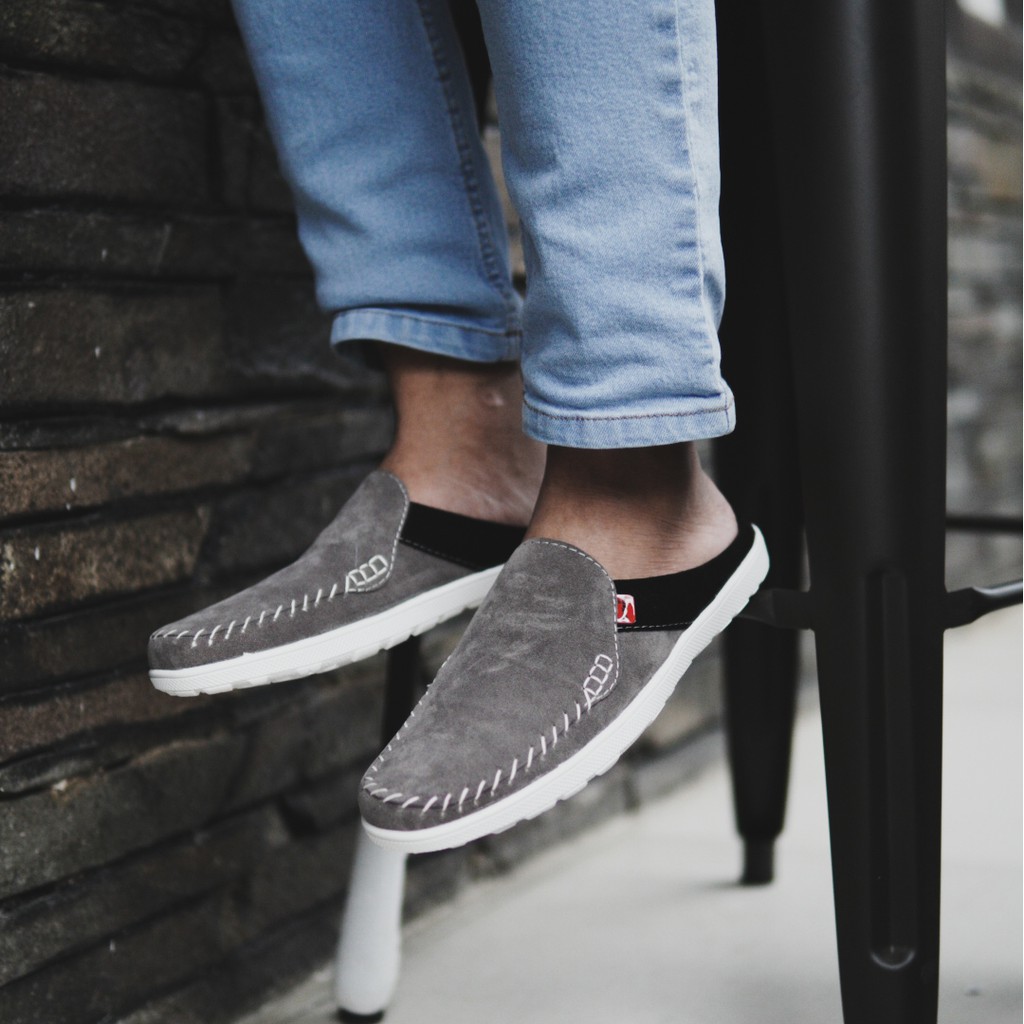 BISA COD!Sepatu Slip On Pria Kickers Stiching Murah Keren Sepatu Casual Branded Pria Mocassin Santai