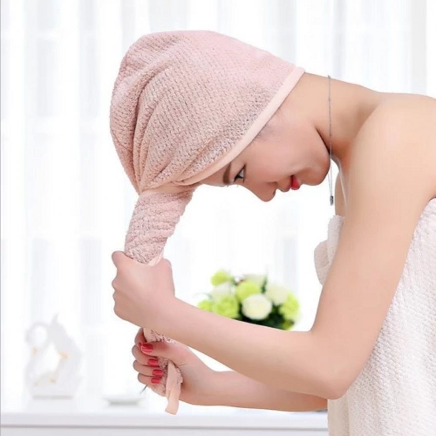 Handuk Khusus pengering rambut microfiber cepat kering anduk hair dryer Pengering Rambut Kepala Hair Wrap Drying Towel Alat perawatan kecantikan lap rambut salon kecantikan profesional professional Quick Drying Microfiber Shower Cap Towel Bath Hats