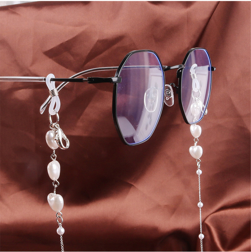 Glasses Chain Hanging Neck Mask Anti-lost Rope Dual Purpose Pearl Lanyard 75cm