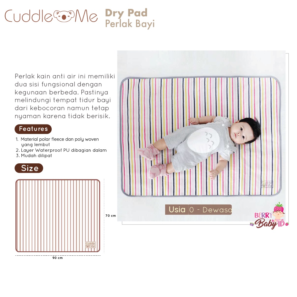 Cuddle Me Drypad Perlak Bayi Mattress Protector Waterproof Anti Bocor Berry Mart