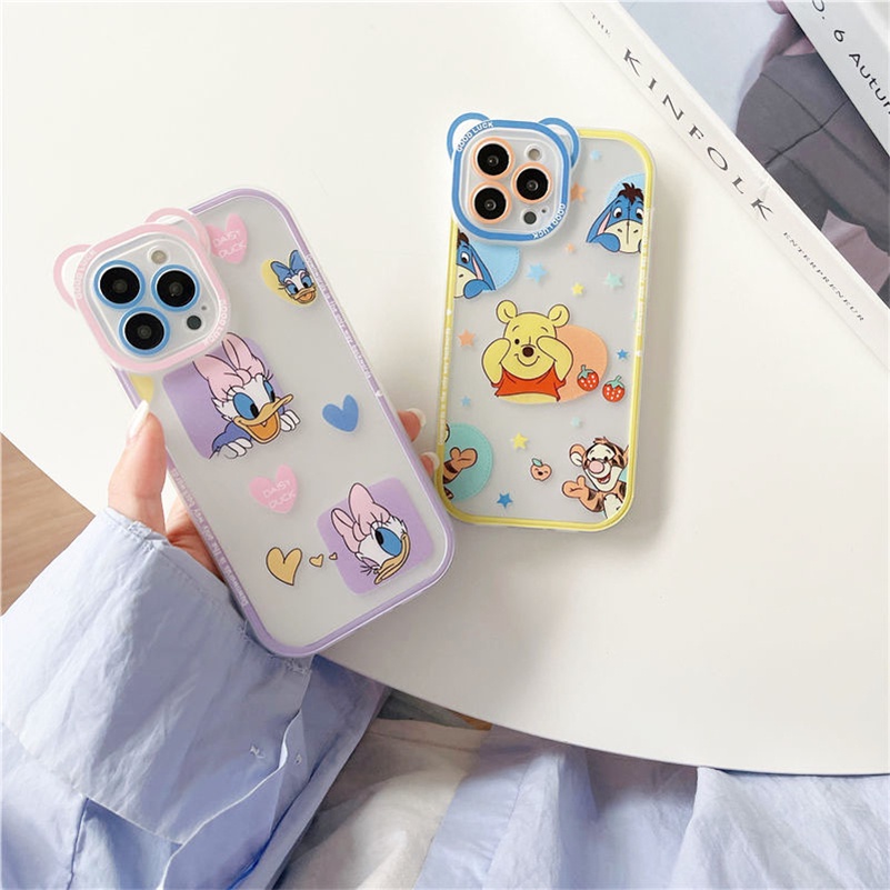 Soft Case Pelindung Kamera Bahan Silikon Tahan Banting Bentuk Bebek Untuk iPhone 14 13 12 11 Pro Max X Xr Xs Max SE 8 7 6 6s Plus