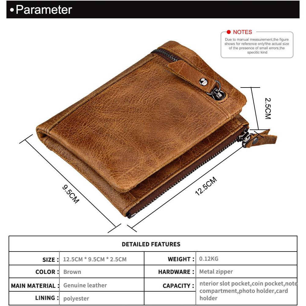 Dompet Lipat Kulit Asli Dompet Pendek Pria Leather Wallet 3580