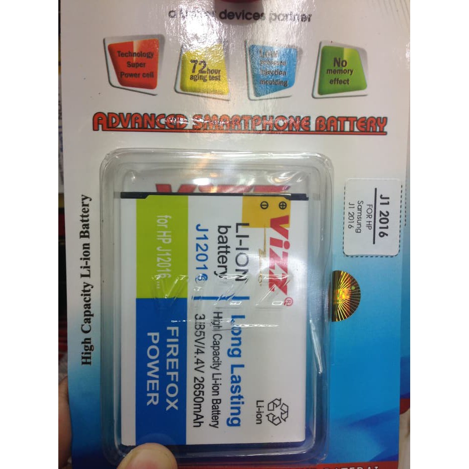 TERLARIS Baterai Samsung Galaxy J120 J1 2016 2650Mah Double Power Vizz