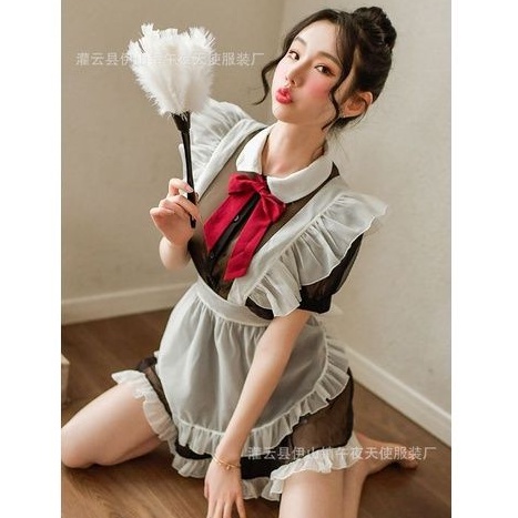 PREMIUM Costume Lingerie French Maid Apron Set Seragam Pelayan Pembantu